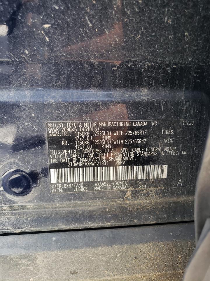 2T3W1RFVXMW121831 2021 Toyota Rav4 Xle