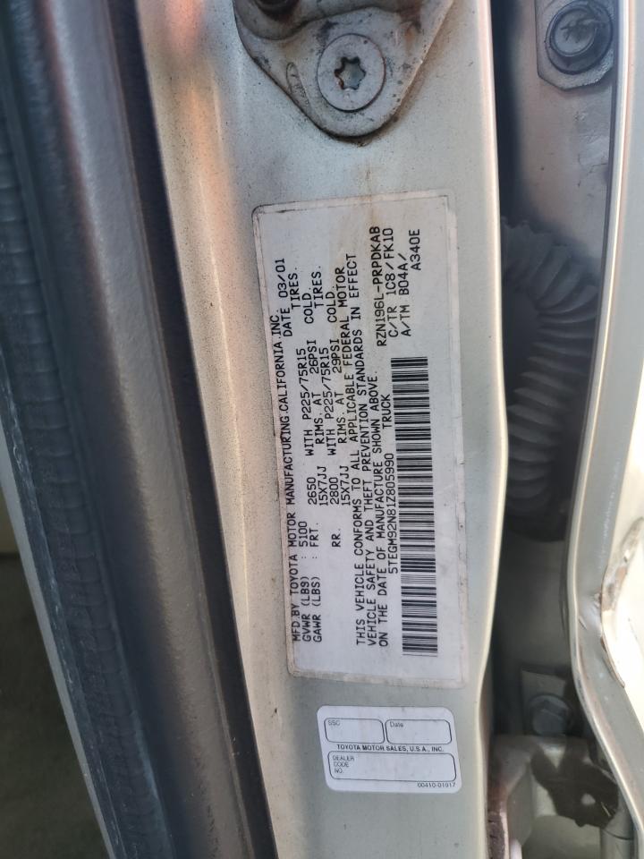 2001 Toyota Tacoma Double Cab Prerunner VIN: 5TEGM92N81Z805990 Lot: 67424174