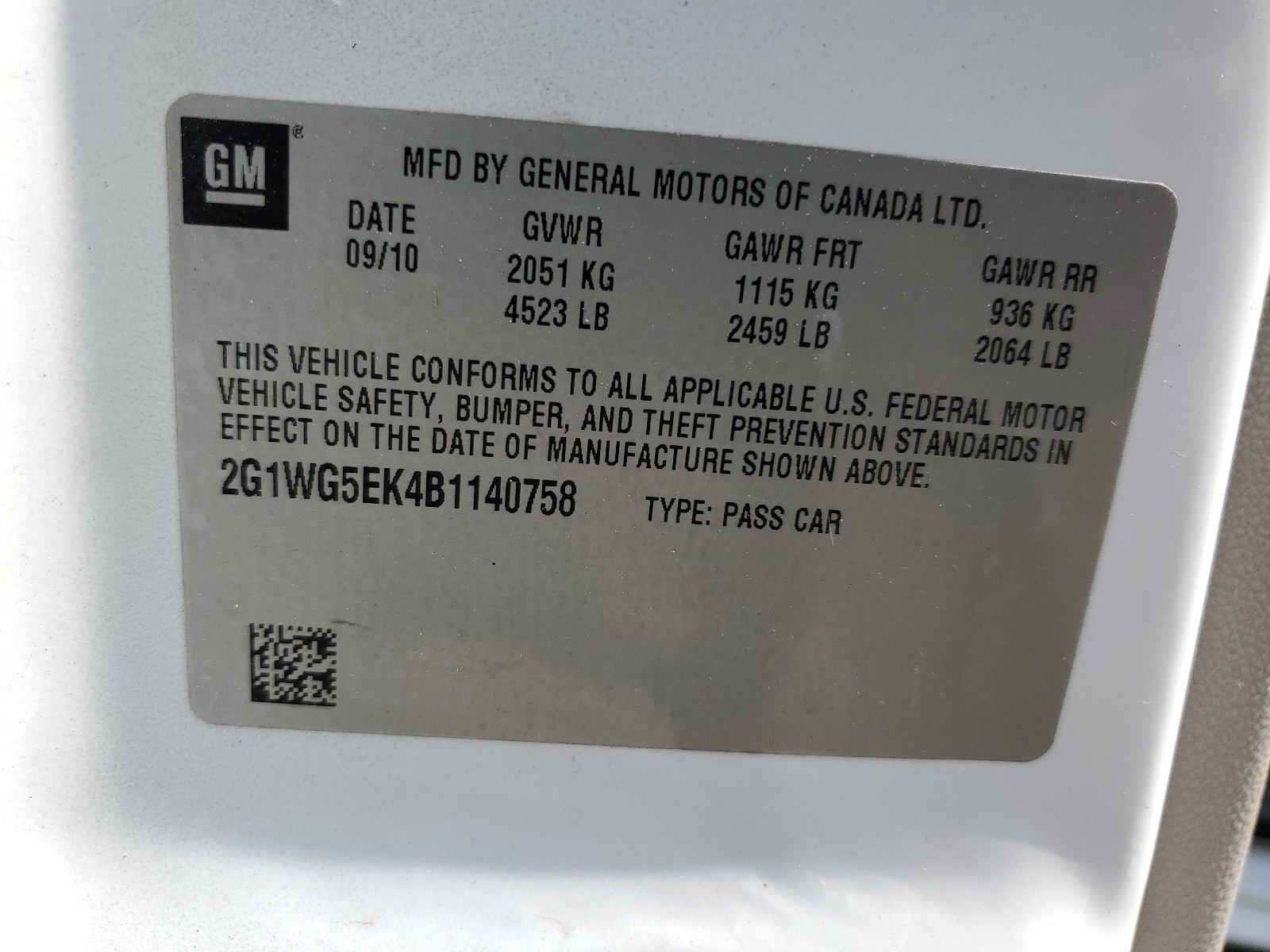 2G1WG5EK4B1140758 2011 Chevrolet Impala Lt