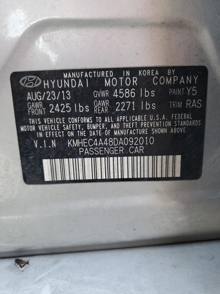 2013 Hyundai Sonata Hybrid VIN: KMHEC4A48DA092010 Lot: 65155694