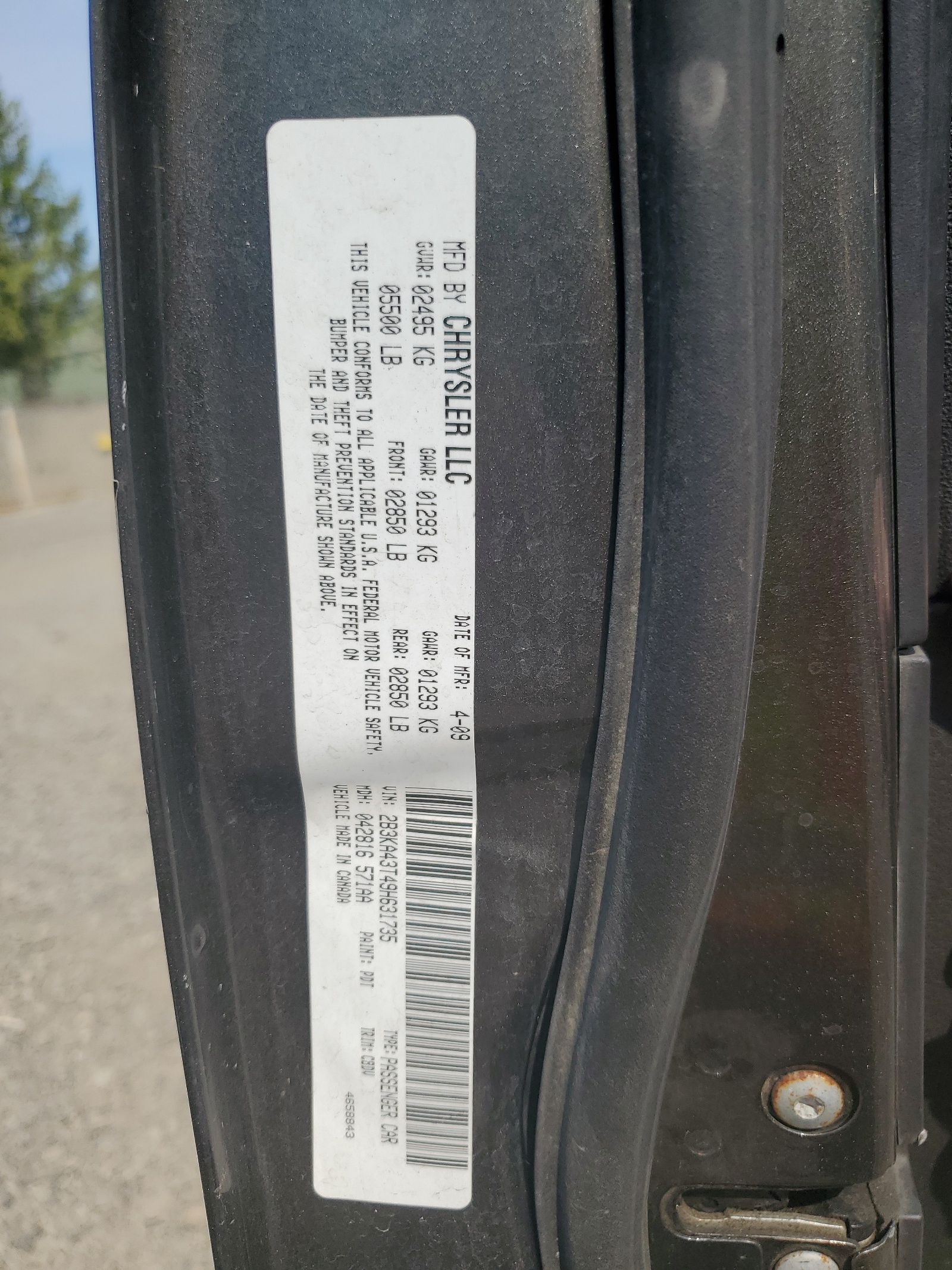 2B3KA43T49H631735 2009 Dodge Charger