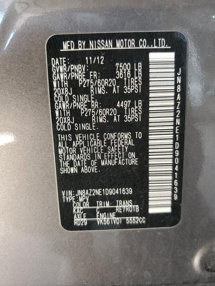 2013 Infiniti Qx56 VIN: JN8AZ2NE1D9041639 Lot: 64794214