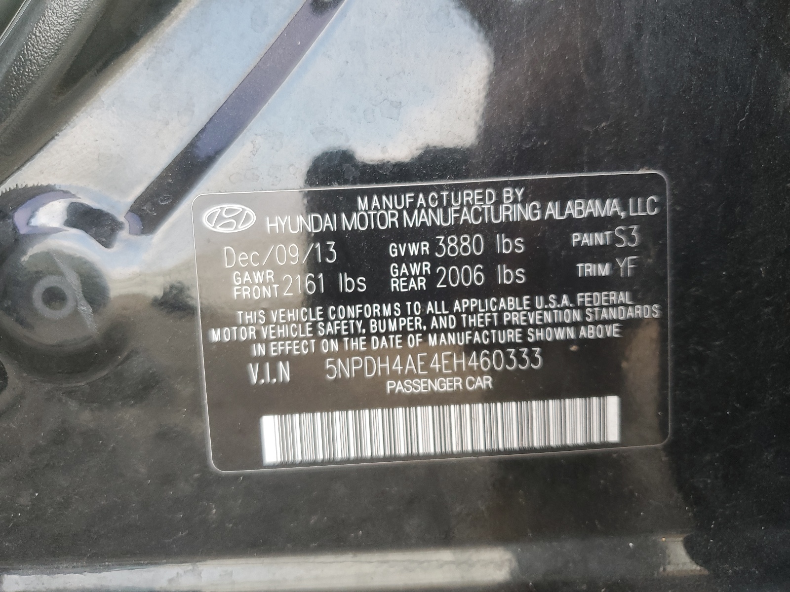 5NPDH4AE4EH460333 2014 Hyundai Elantra Se
