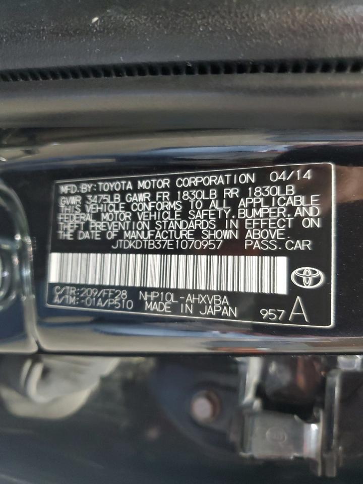 JTDKDTB37E1070957 2014 Toyota Prius C