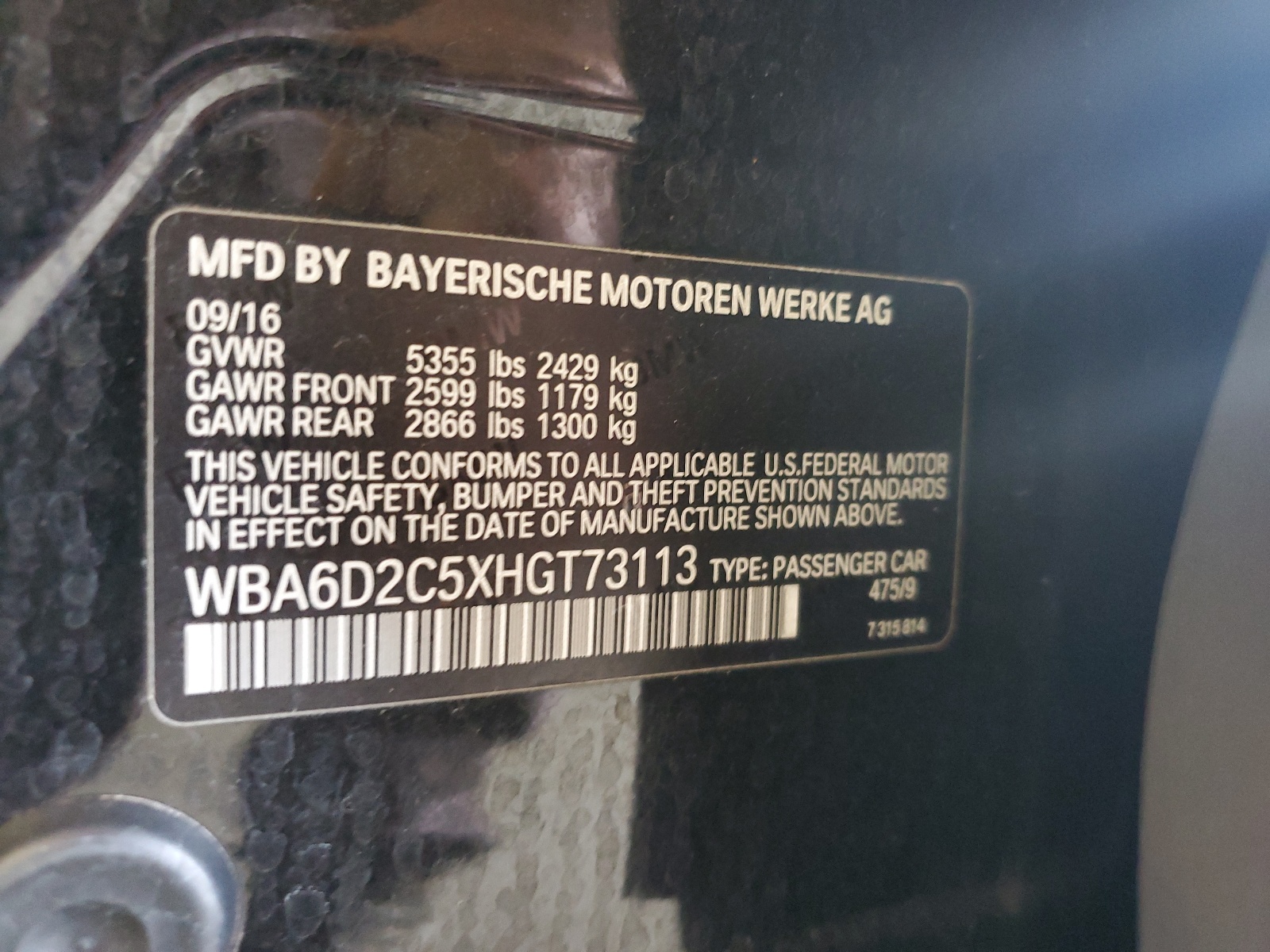 WBA6D2C5XHGT73113 2017 BMW 640 Xi Gran Coupe