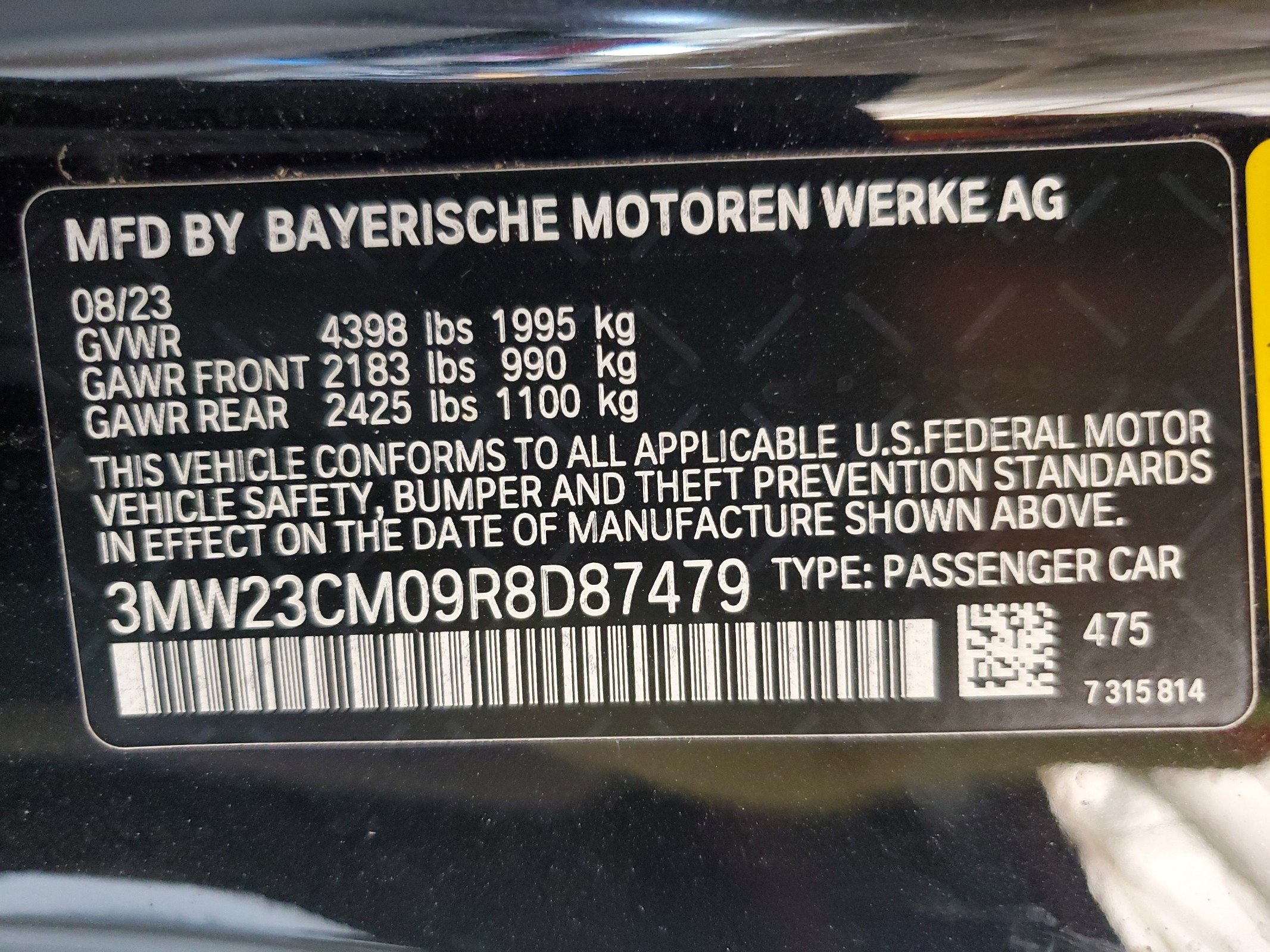 3MW23CM09R8D87479 2024 BMW 230I
