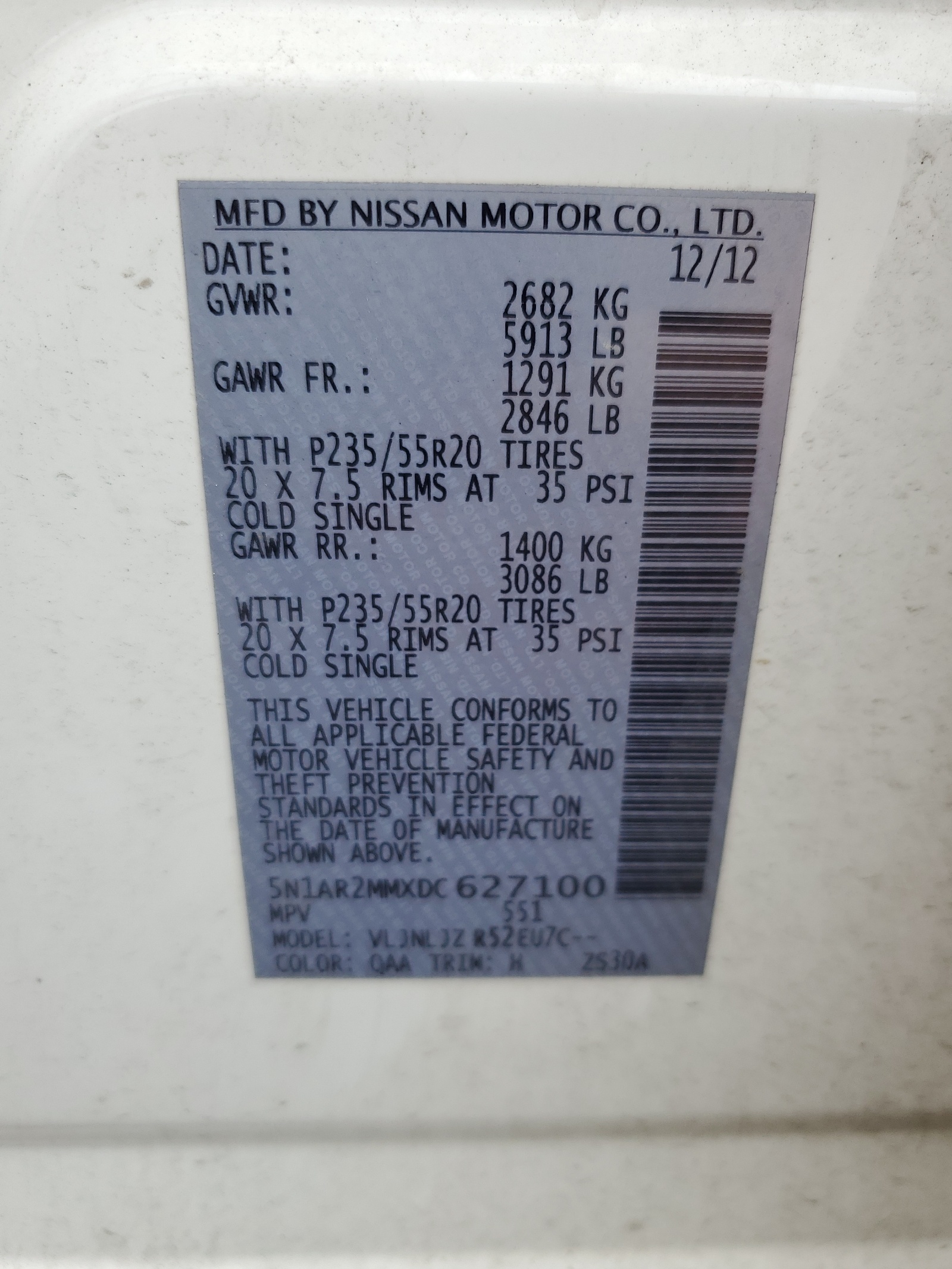 5N1AR2MMXDC627100 2013 Nissan Pathfinder S