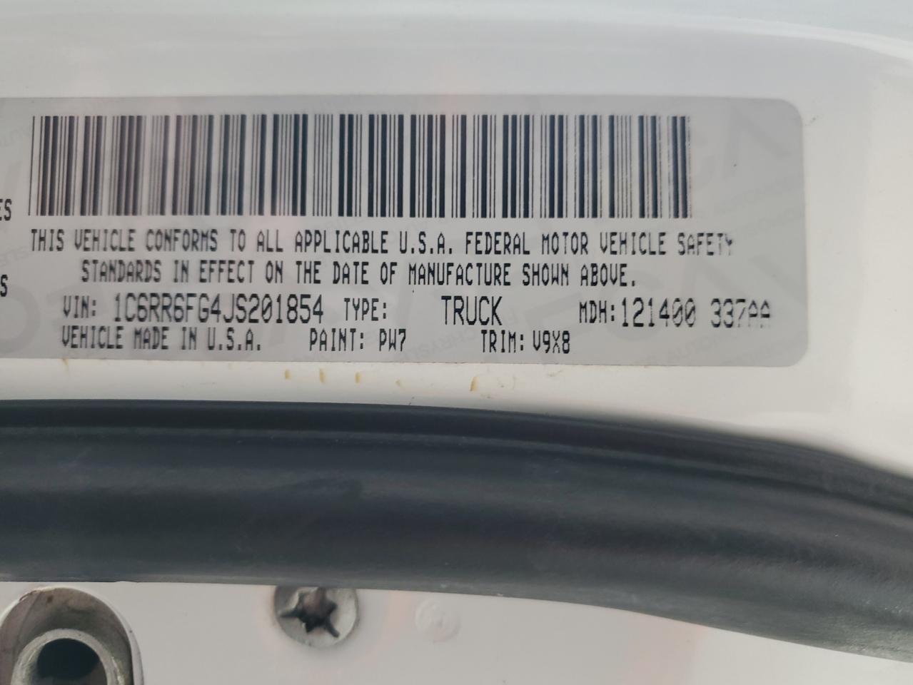 2018 Ram 1500 St VIN: 1C6RR6FG4JS201854 Lot: 66288854