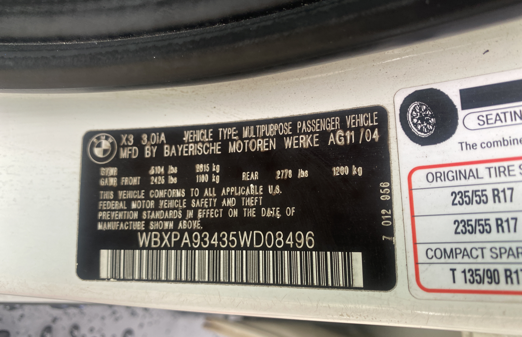 WBXPA93435WD08496 2005 BMW X3 3.0I