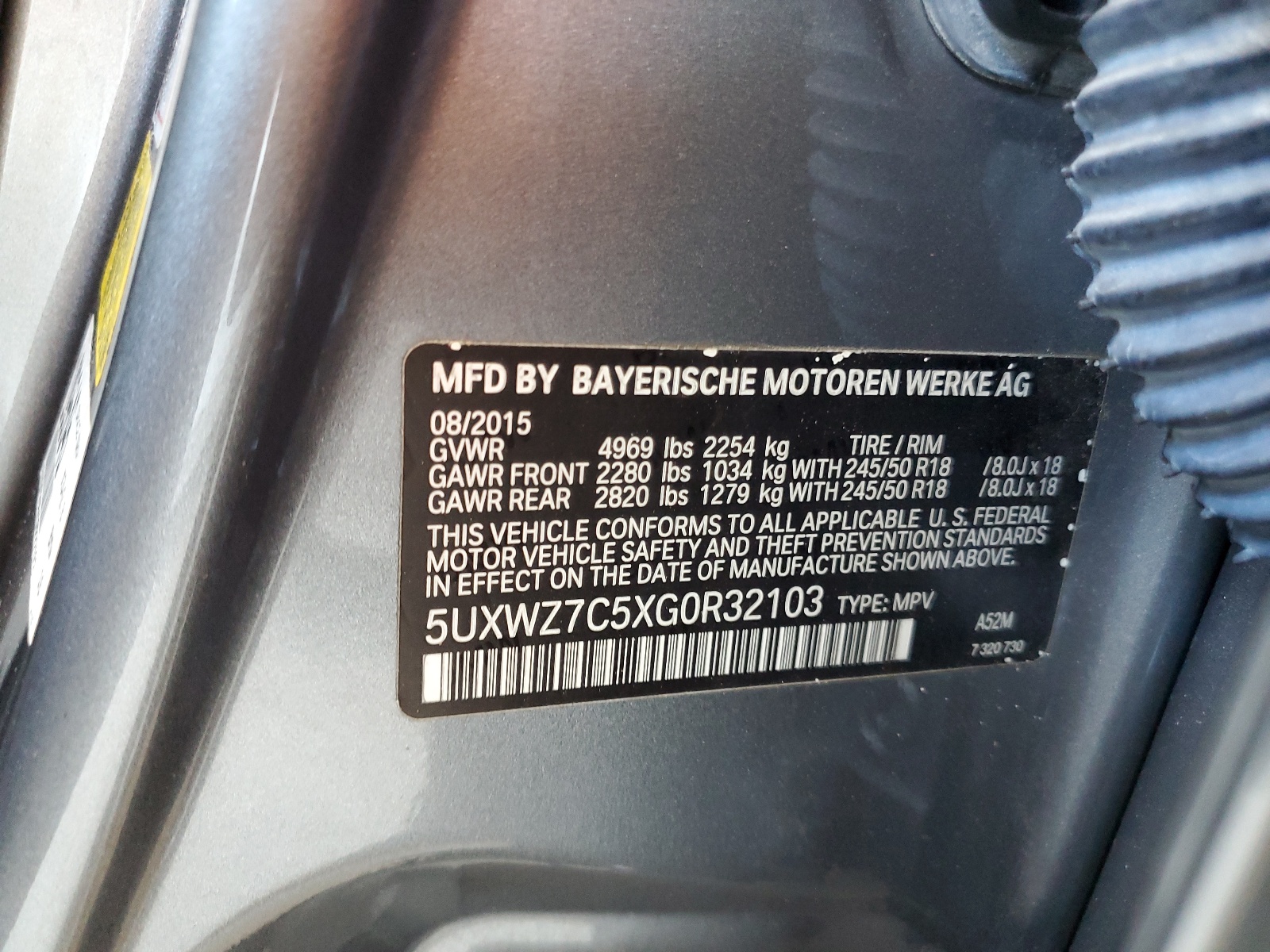 5UXWZ7C5XG0R32103 2016 BMW X3 Sdrive28I