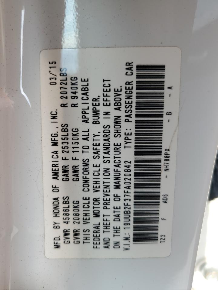 19UUB2F37FA020842 2015 Acura Tlx