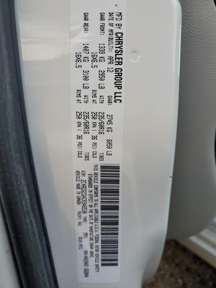 2C4RDGCG4CR346530 2012 Dodge Grand Caravan Sxt 2C4RDGCG4CR346530 2012 Dodge Grand Caravan Sxt