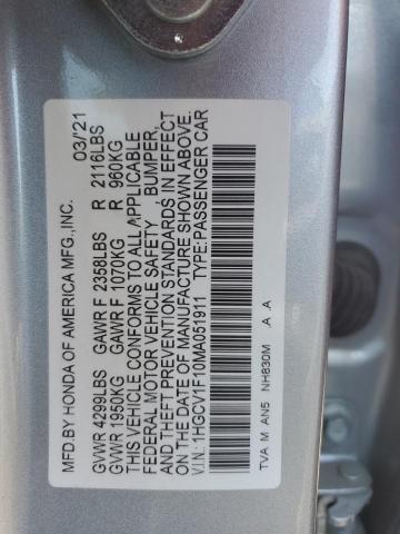 1HGCV1F10MA051911 Honda Accord LX 12