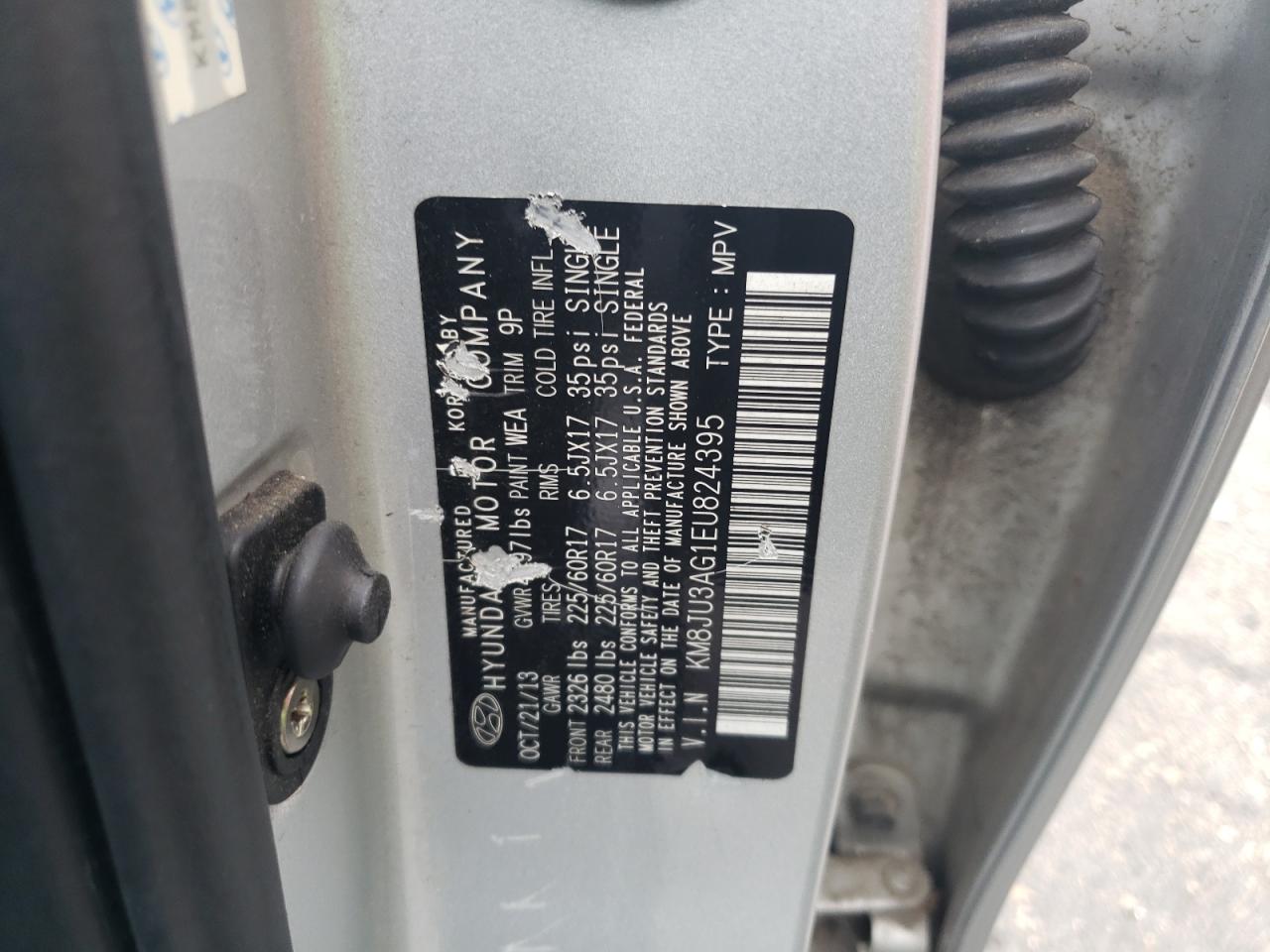 2014 Hyundai Tucson Gls VIN: KM8JU3AG1EU824395 Lot: 66158444