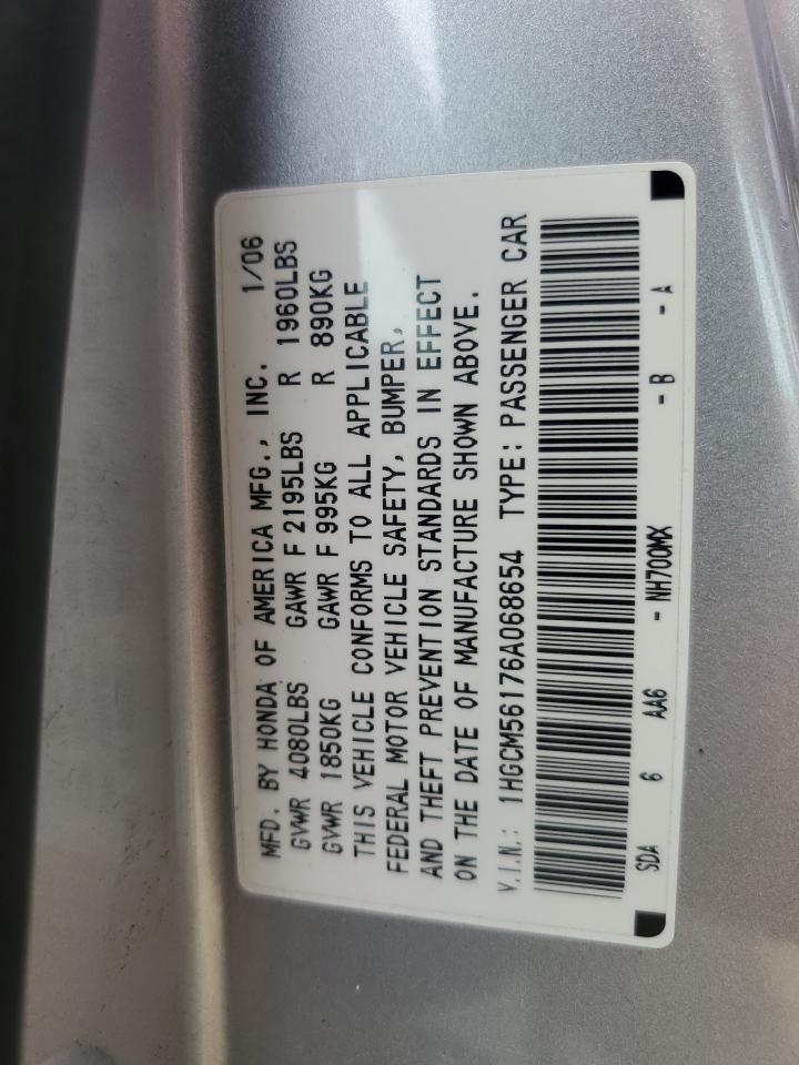 1HGCM56176A068654 2006 Honda Accord Value