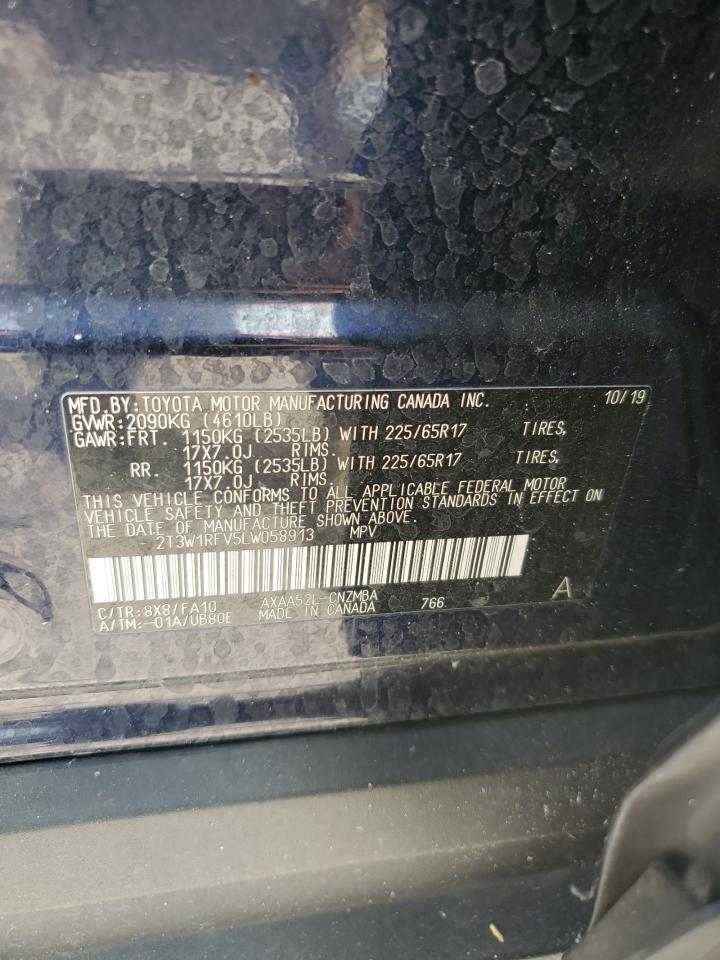 2020 Toyota Rav4 Xle VIN: 2T3W1RFV5LW058913 Lot: 67635874