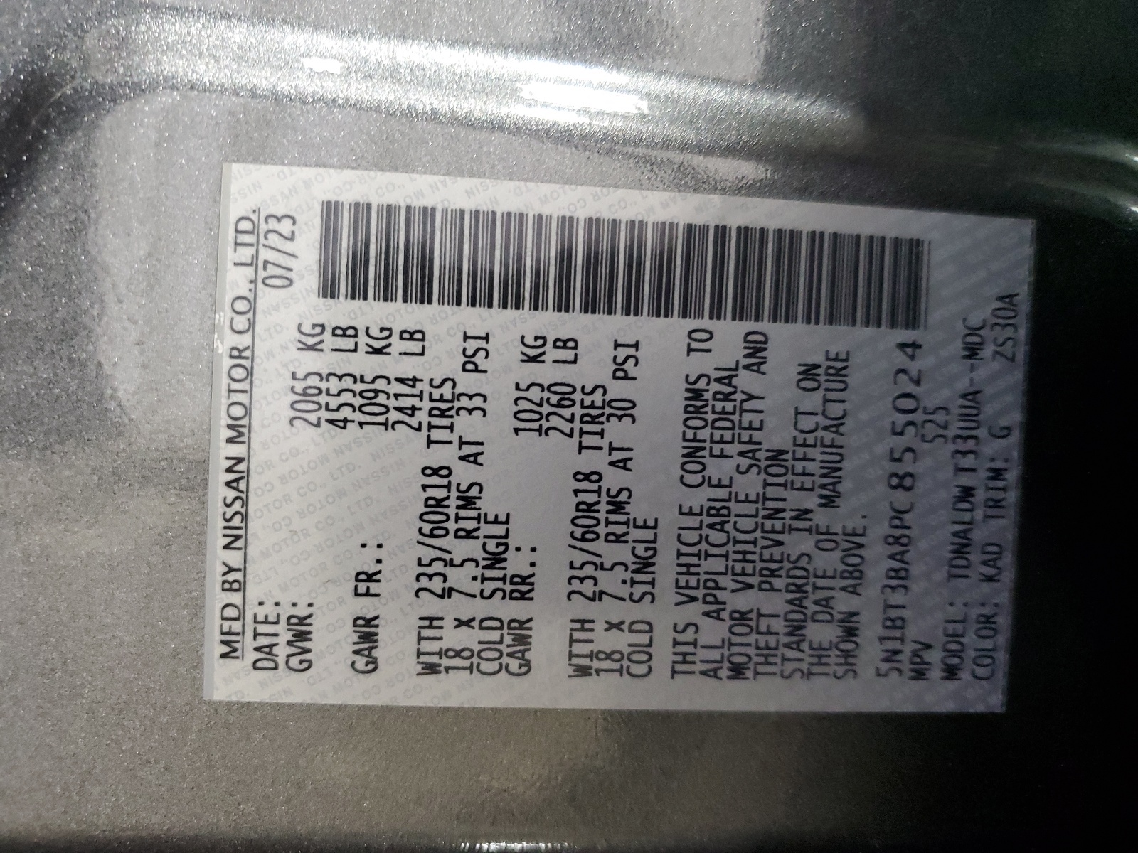 5N1BT3BA8PC855024 2023 Nissan Rogue Sv