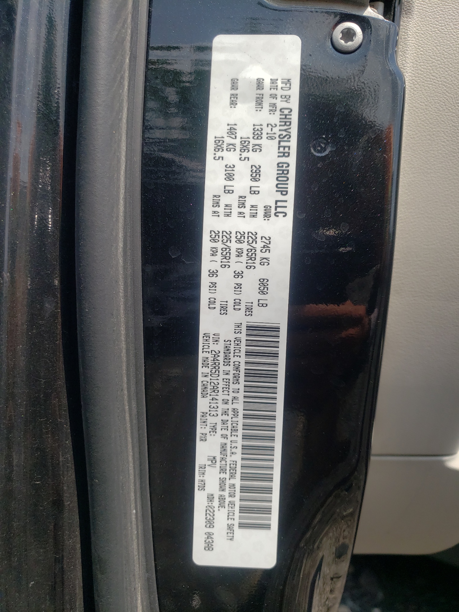 2A4RR5D12AR141313 2010 Chrysler Town & Country Touring