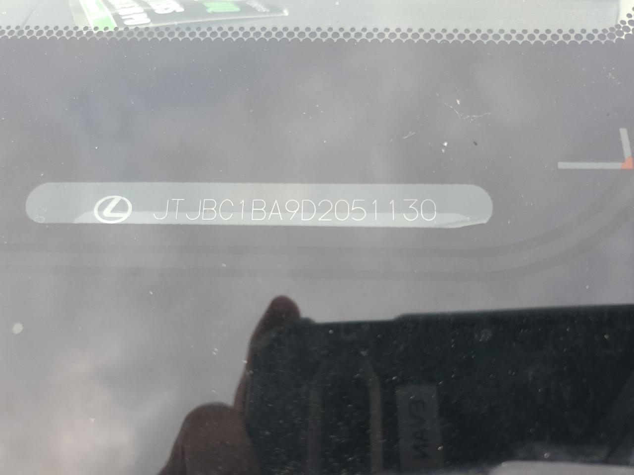 2013 Lexus Rx 450H VIN: JTJBC1BA9D2051130 Lot: 66360354