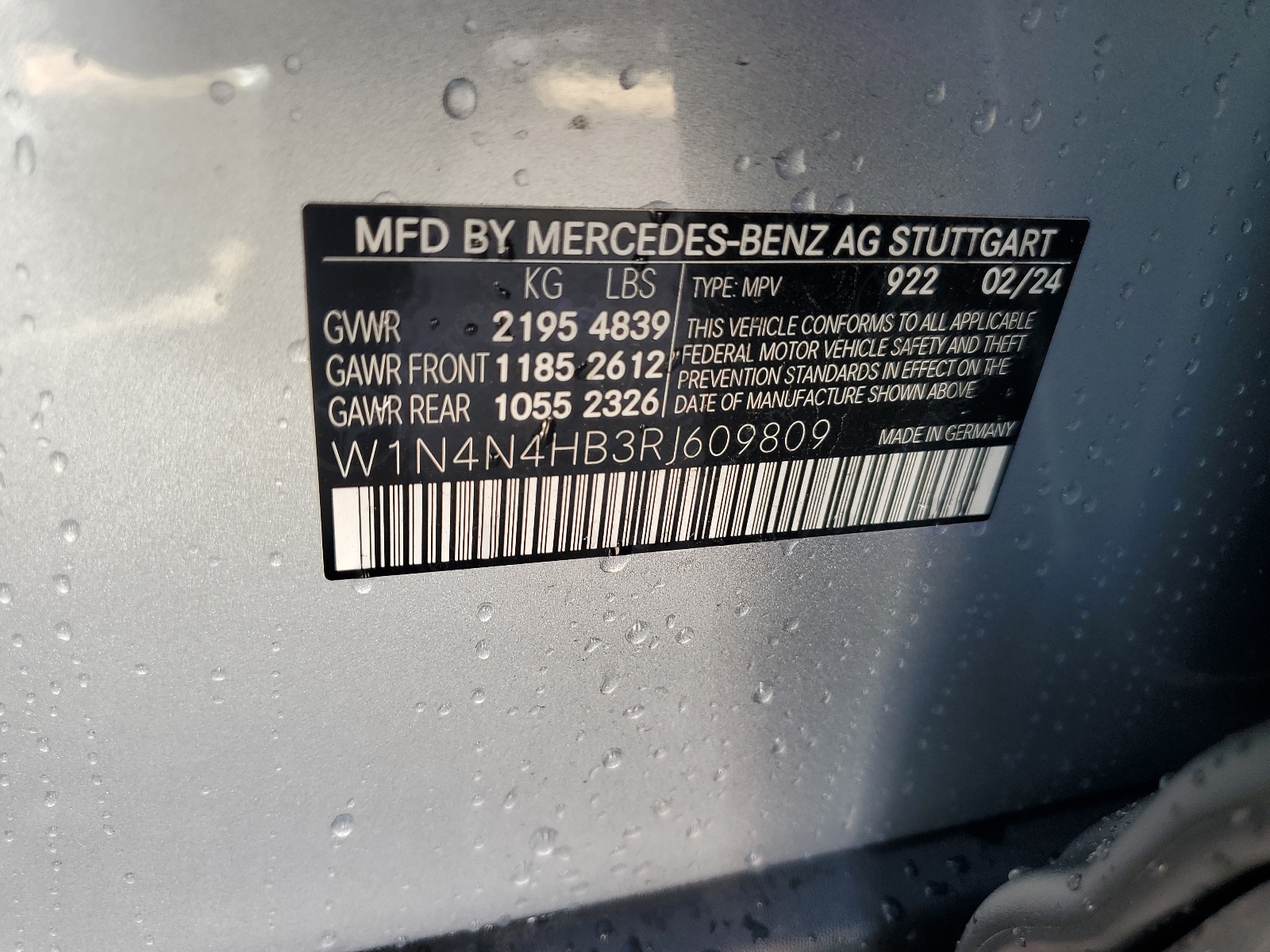 W1N4N4HB3RJ609809 2024 Mercedes-Benz Gla 250 4Matic