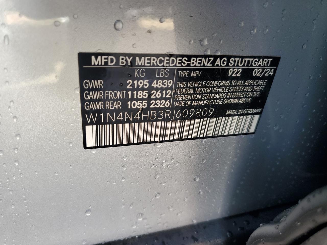 2024 Mercedes-Benz Gla 250 4Matic VIN: W1N4N4HB3RJ609809 Lot: 66123924