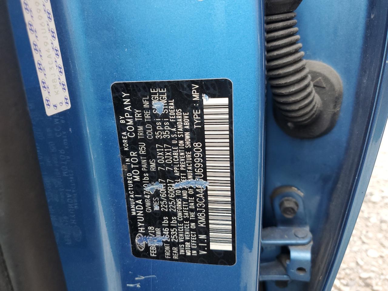 2018 Hyundai Tucson Sel VIN: KM8J3CA49JU699908 Lot: 67447494