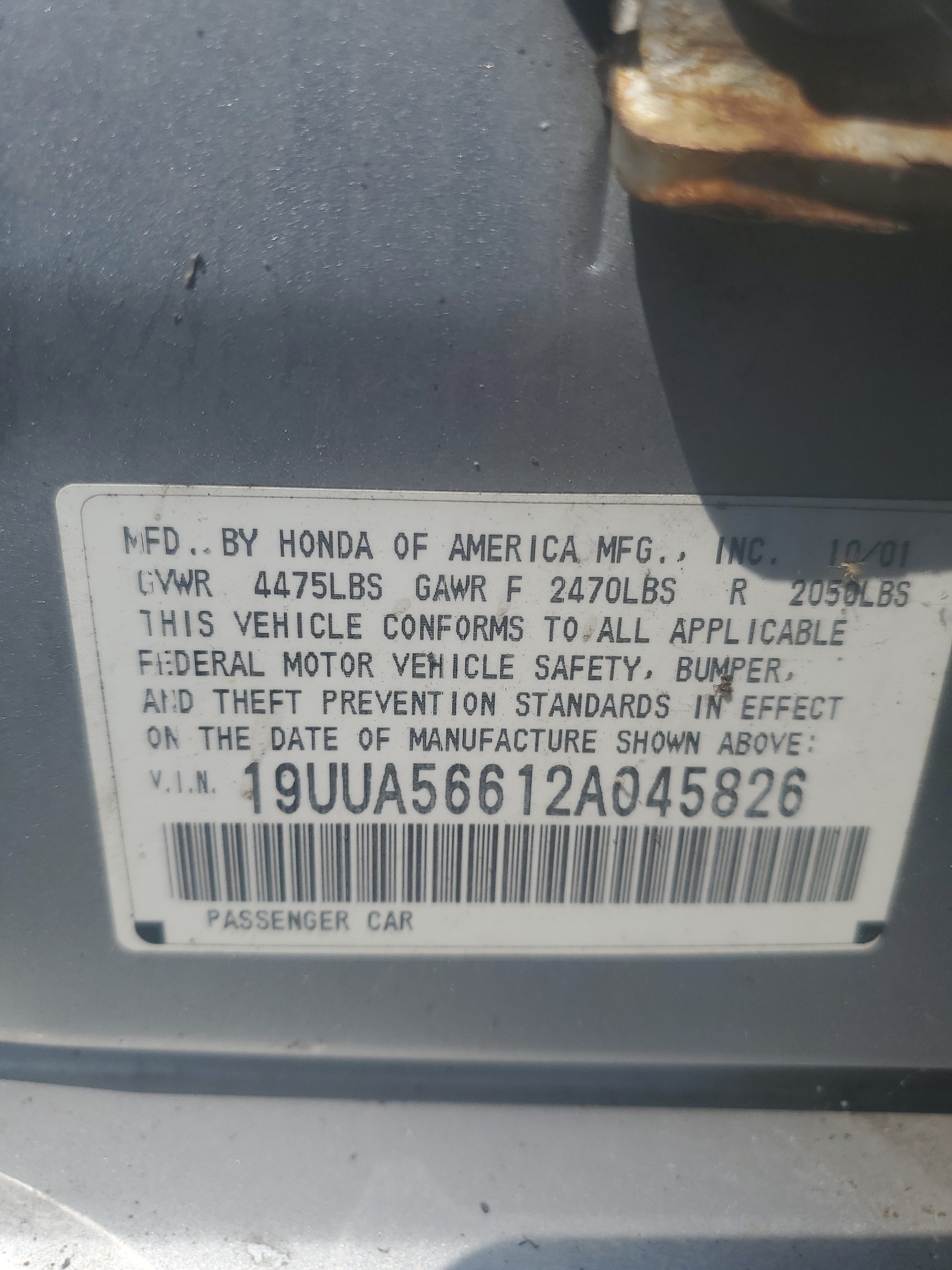 19UUA56612A045826 2002 Acura 3.2Tl