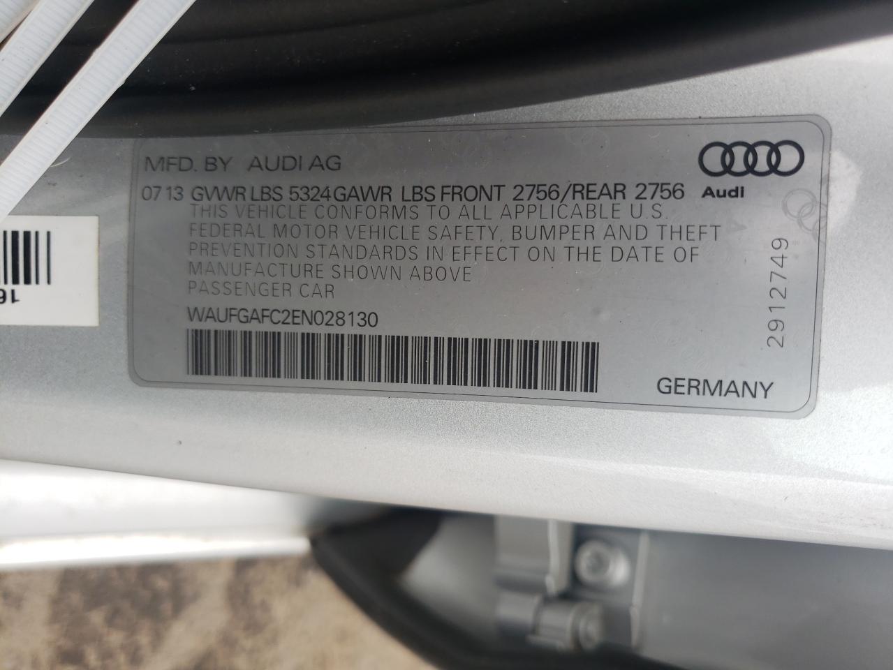 WAUFGAFC2EN028130 2014 Audi A6 Premium Plus