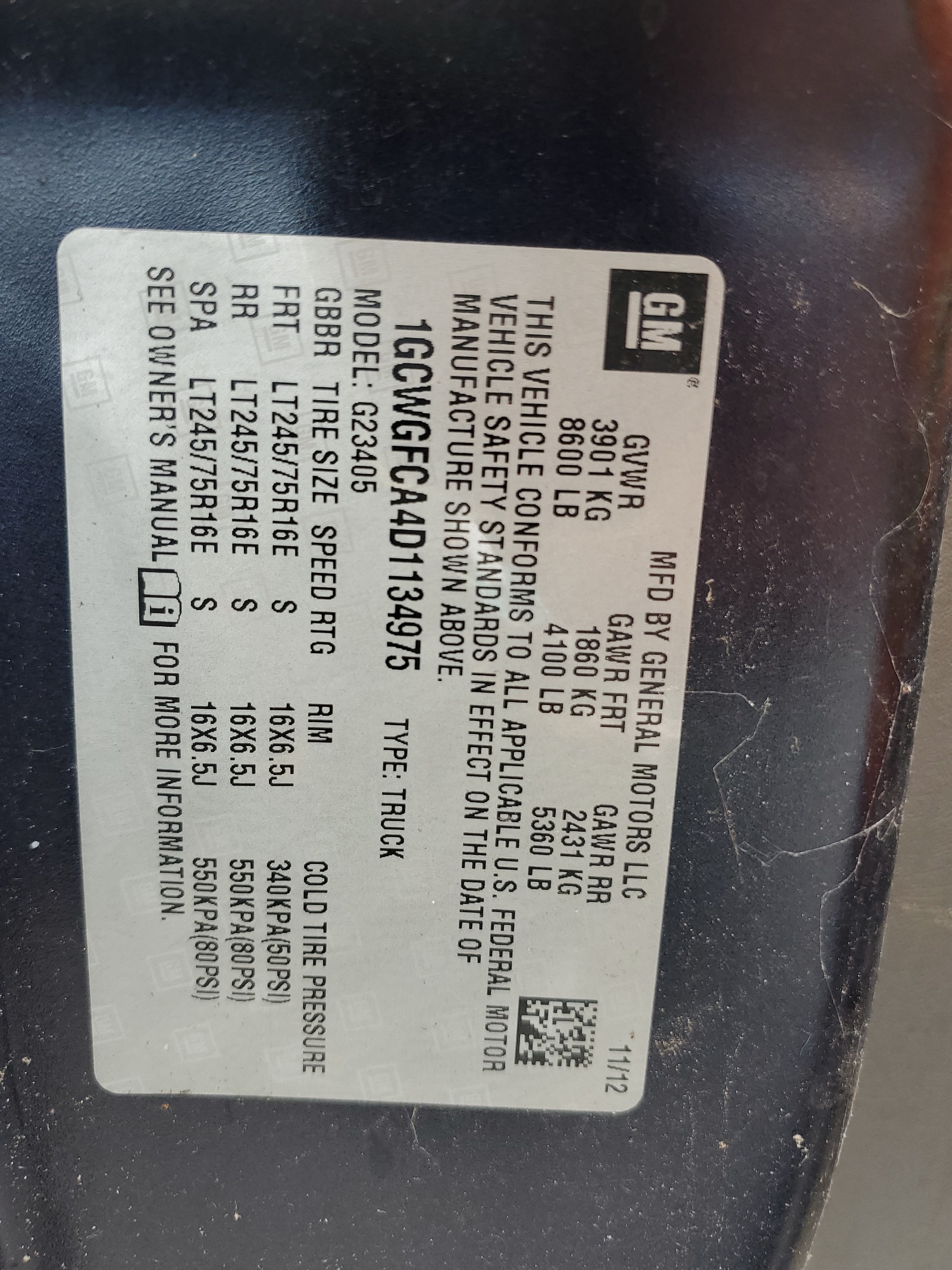 1GCWGFCA4D1134975 2013 Chevrolet Express G2500