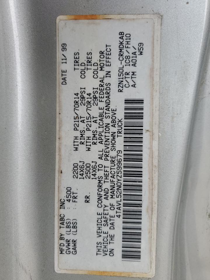 2000 Toyota Tacoma Xtracab VIN: 4TAVL52N0YZ599679 Lot: 67523034