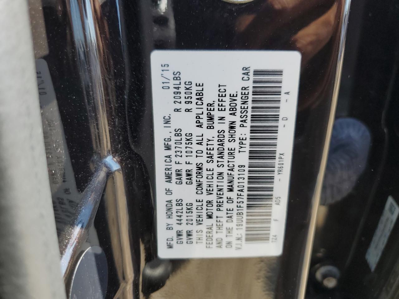 2015 Acura Tlx Tech VIN: 19UUB1F57FA013109 Lot: 68819294