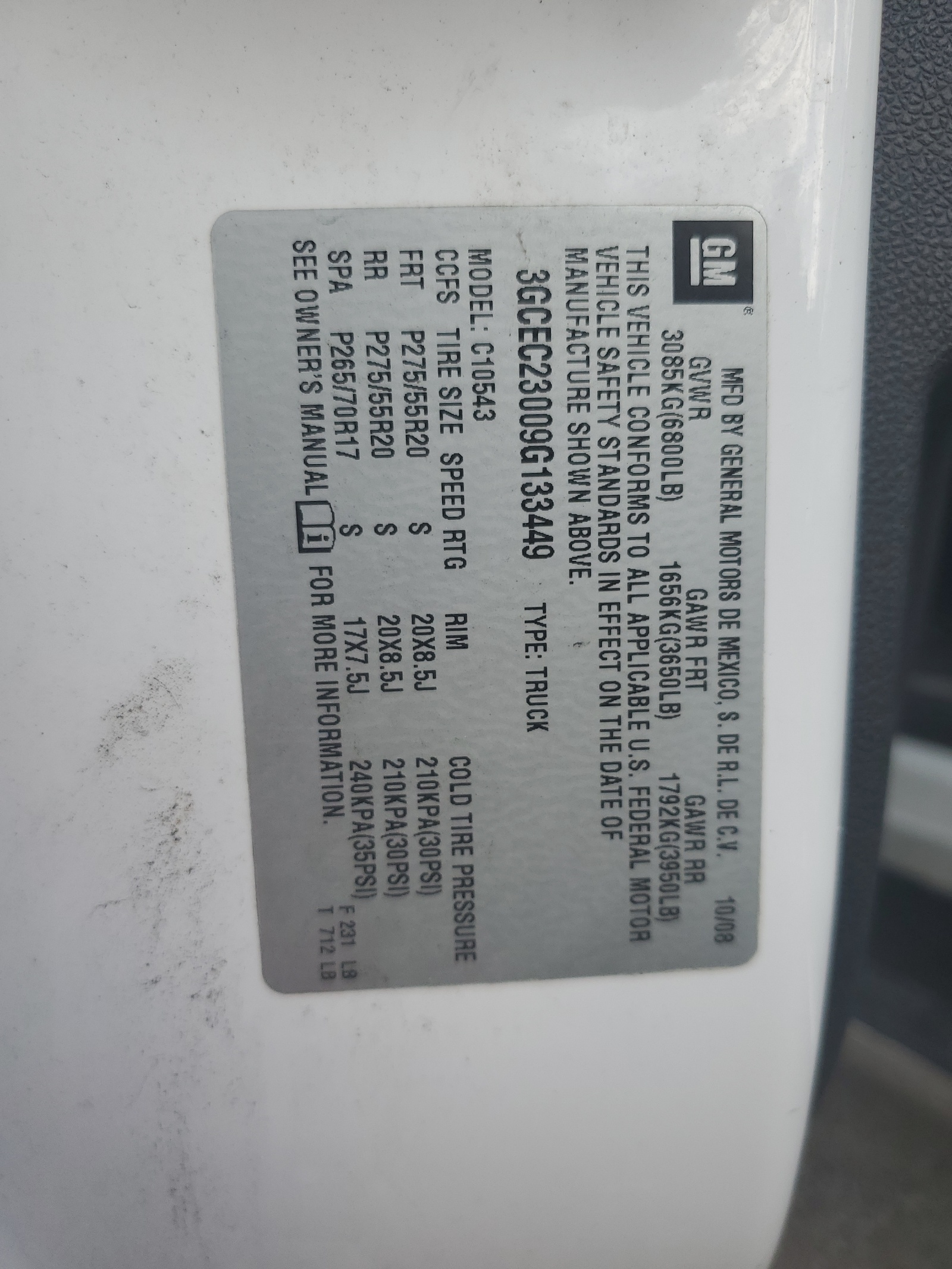 3GCEC23009G133449 2009 Chevrolet Silverado C1500 Lt