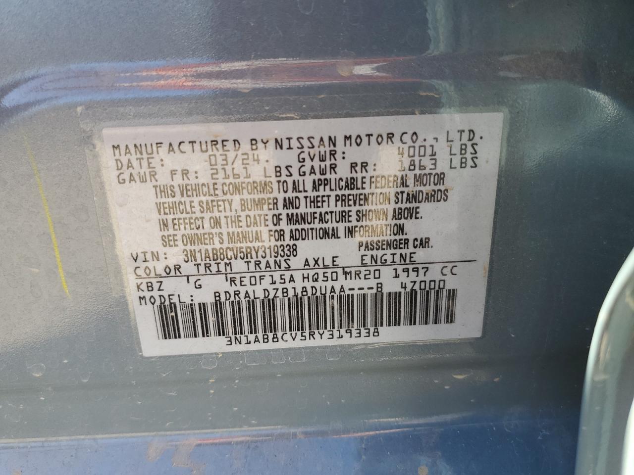 3N1AB8CV5RY319338 2024 Nissan Sentra Sv