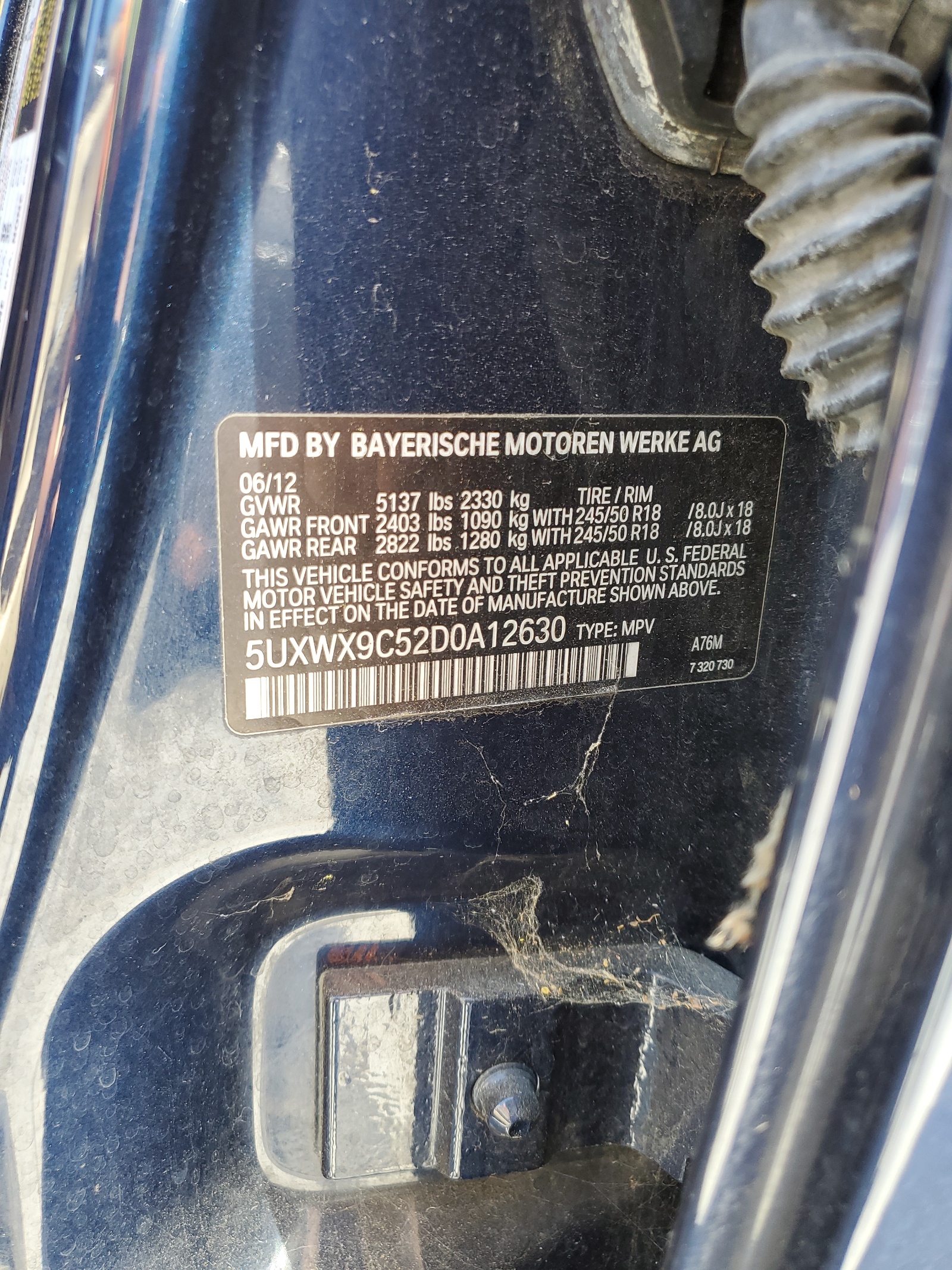 5UXWX9C52D0A12630 2013 BMW X3 xDrive28I