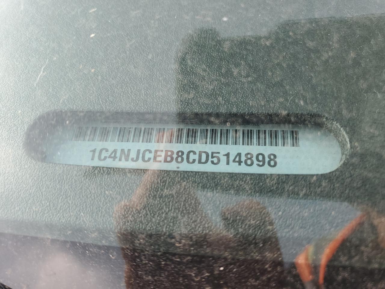 2012 Jeep Compass Latitude VIN: 1C4NJCEB8CD514898 Lot: 66584244