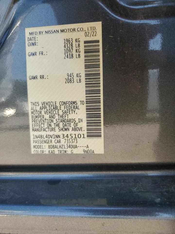 1N4BL4DV1NN345101 2022 Nissan Altima Sv