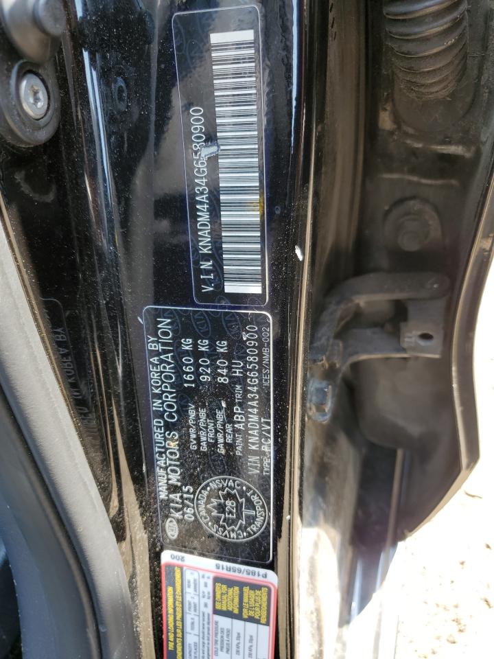 2016 Kia Rio Lx VIN: KNADM4A34G6580900 Lot: 65861734