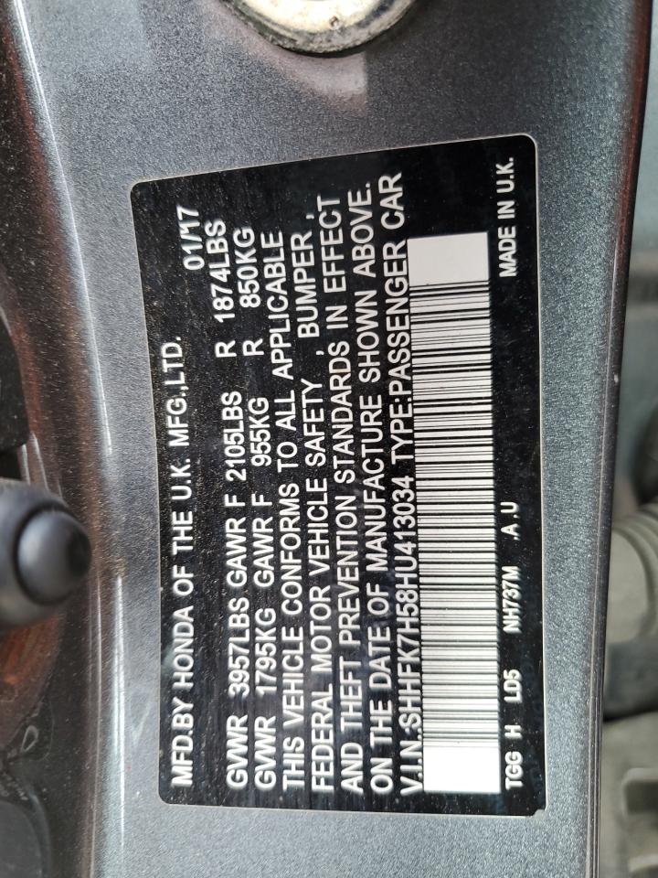 SHHFK7H58HU413034 2017 Honda Civic Ex