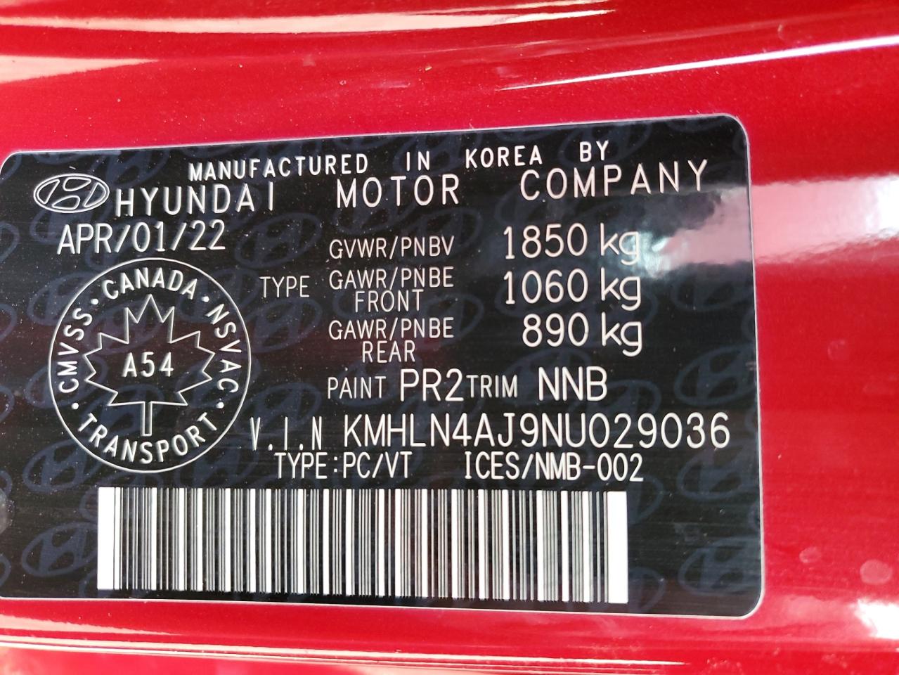 2022 Hyundai Elantra Limited VIN: KMHLN4AJ9NU029036 Lot: 67498334