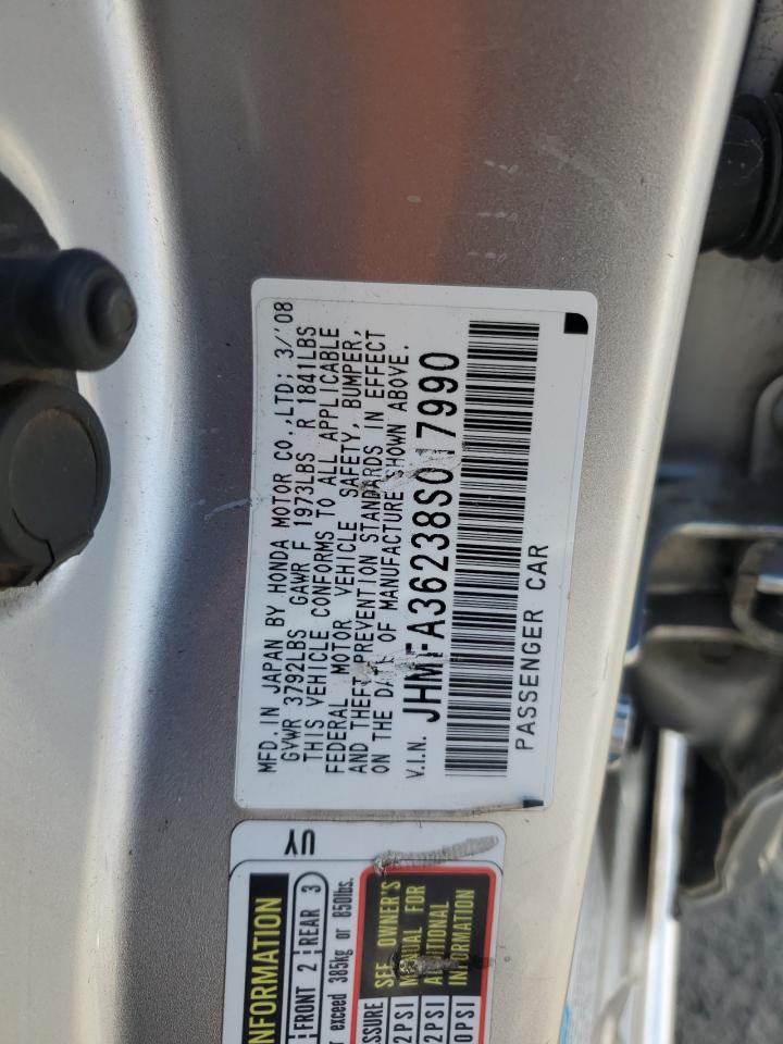 2008 Honda Civic Hybrid VIN: JHMFA36238S017990 Lot: 67280774