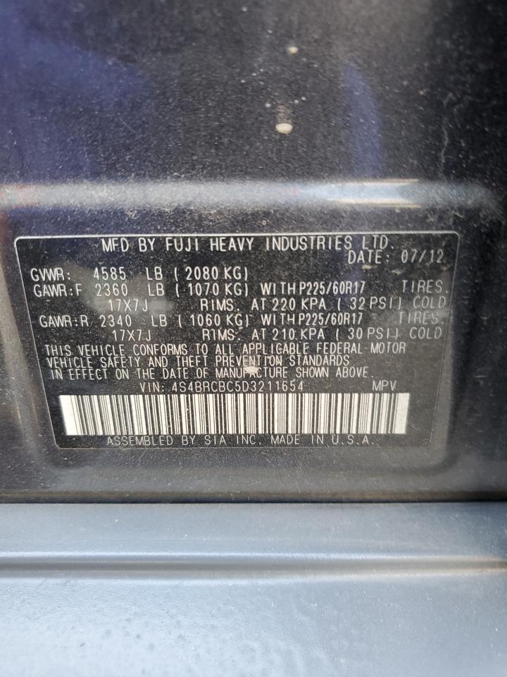 2013 Subaru Outback 2.5I Premium VIN: 4S4BRCBC5D3211654 Lot: 67111954