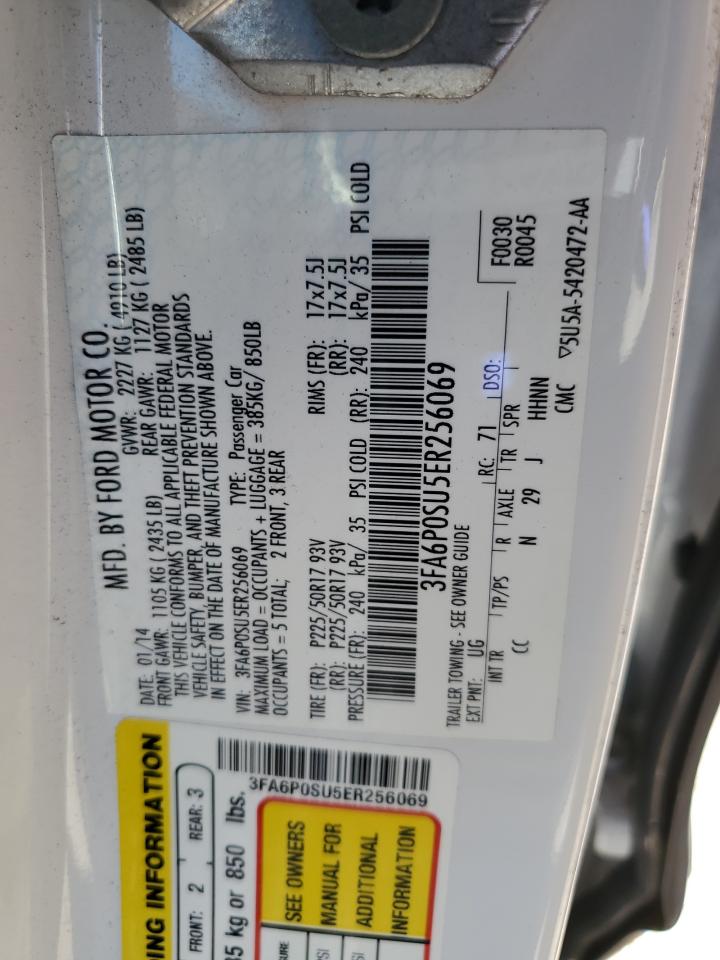 3FA6P0SU5ER256069 2014 Ford Fusion Titanium Phev