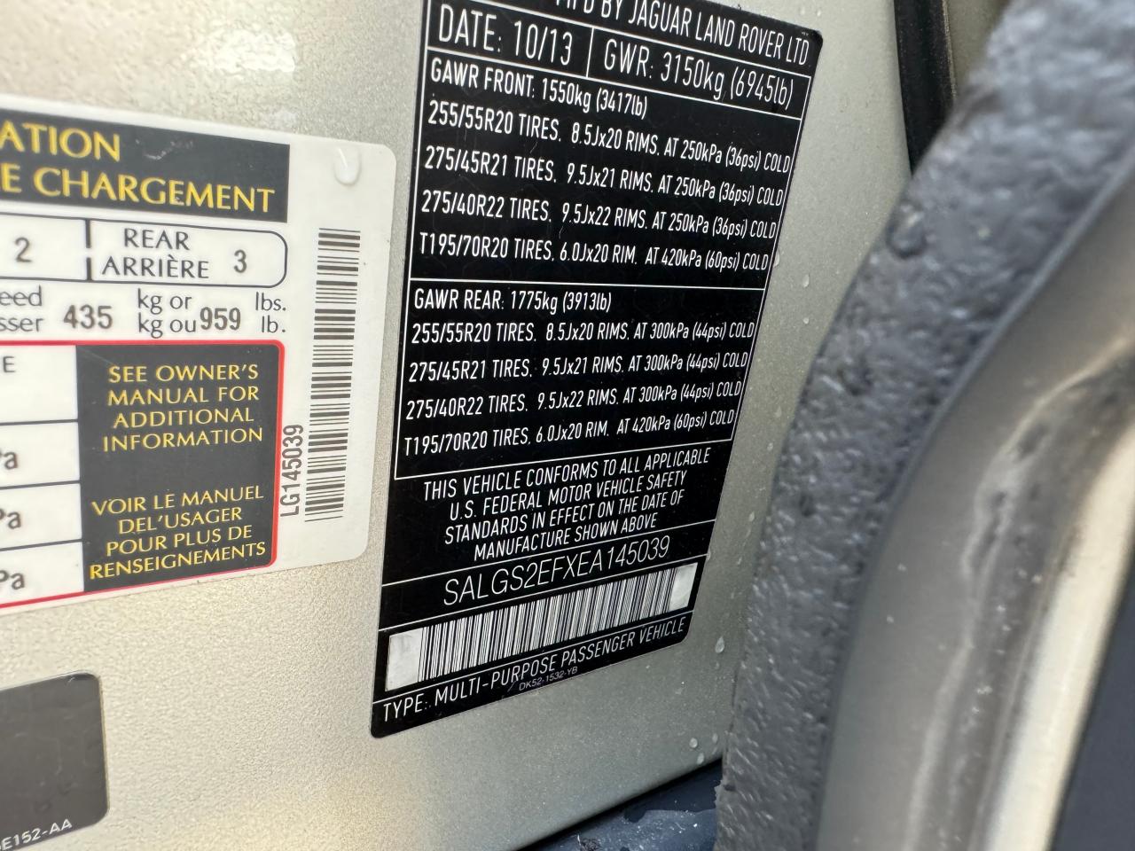 2014 Land Rover Range Rover Supercharged VIN: SALGS2EFXEA145039 Lot: 67286324