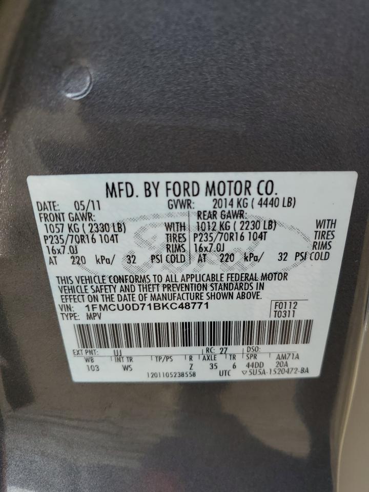 1FMCU0D71BKC48771 2011 Ford Escape Xlt