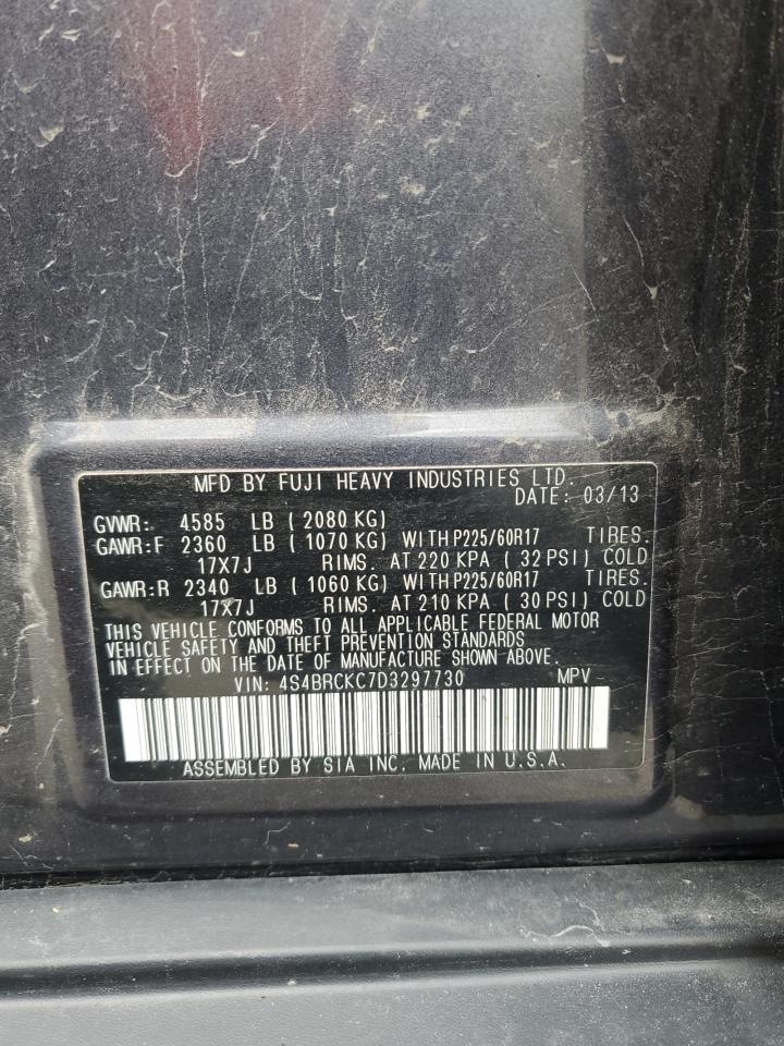 2013 Subaru Outback 2.5I Limited VIN: 4S4BRCKC7D3297730 Lot: 68069704