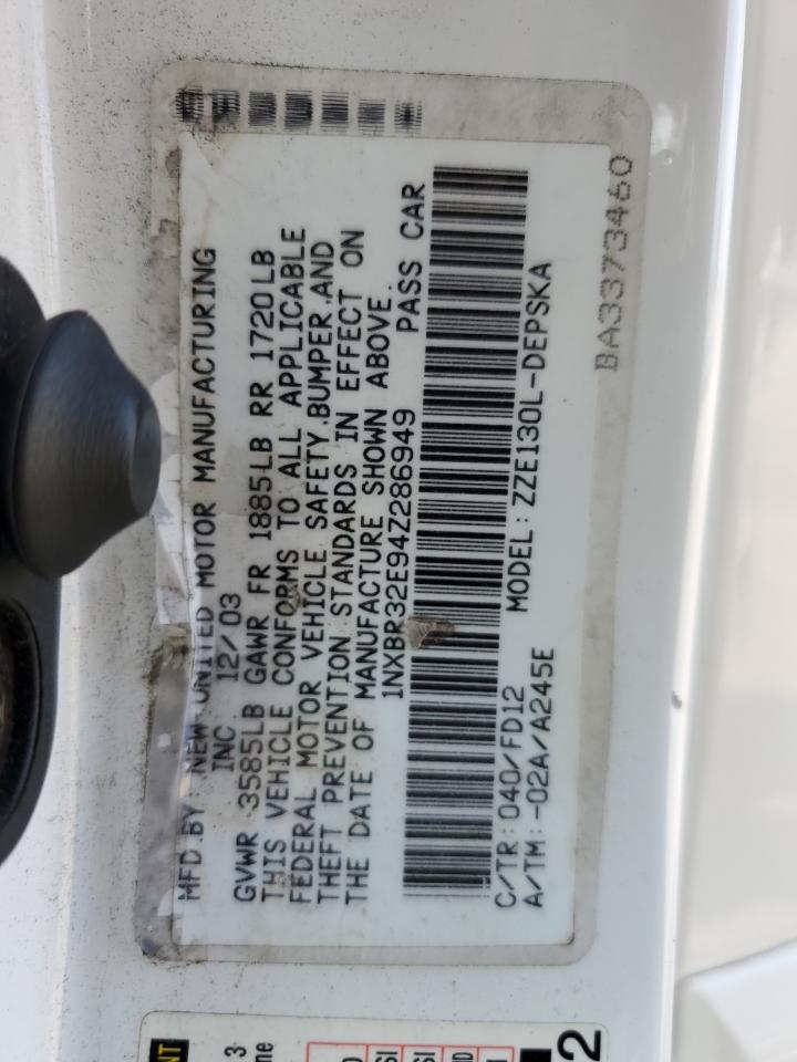 2004 Toyota Corolla Ce VIN: 1NXBR32E94Z286949 Lot: 66771374