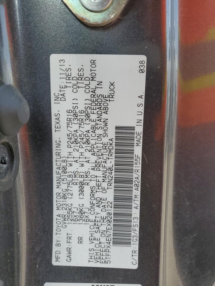 VIN 5TFPX4EN7EX020122 2014 TOYOTA All Models no.12