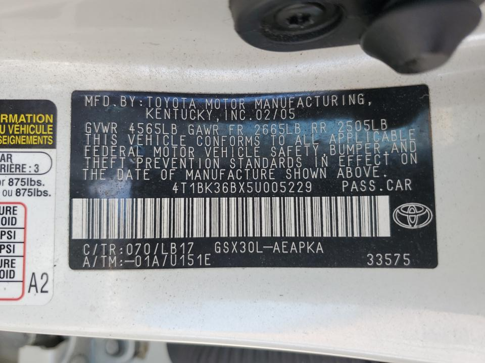 4T1BK36BX5U005229 2005 Toyota Avalon Xl