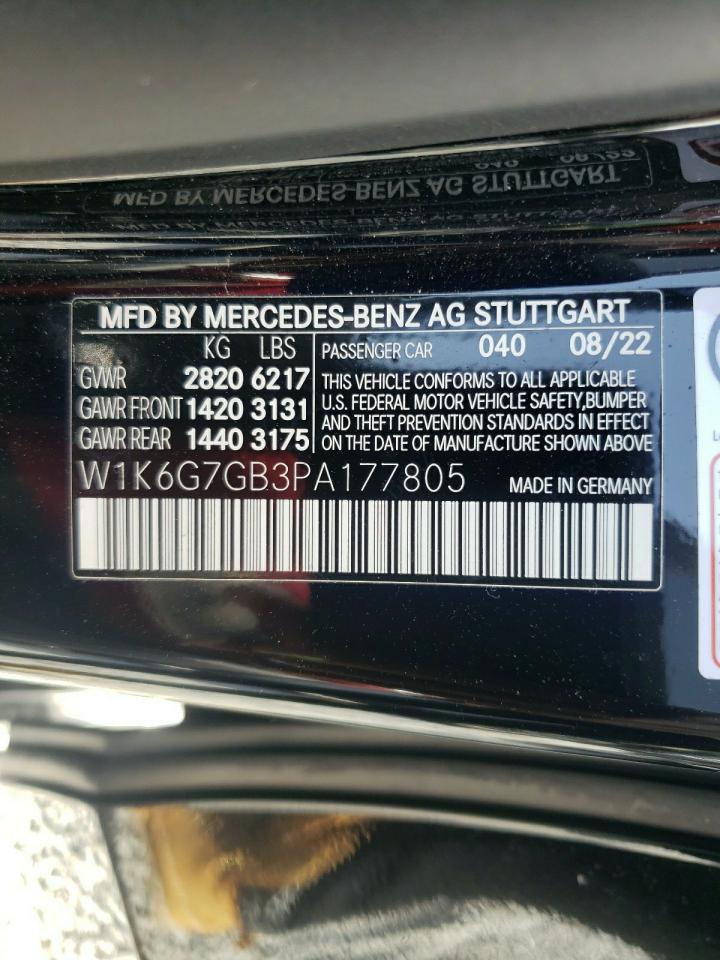 2023 Mercedes-Benz S 580 4Matic VIN: W1K6G7GB3PA177805 Lot: 65168604