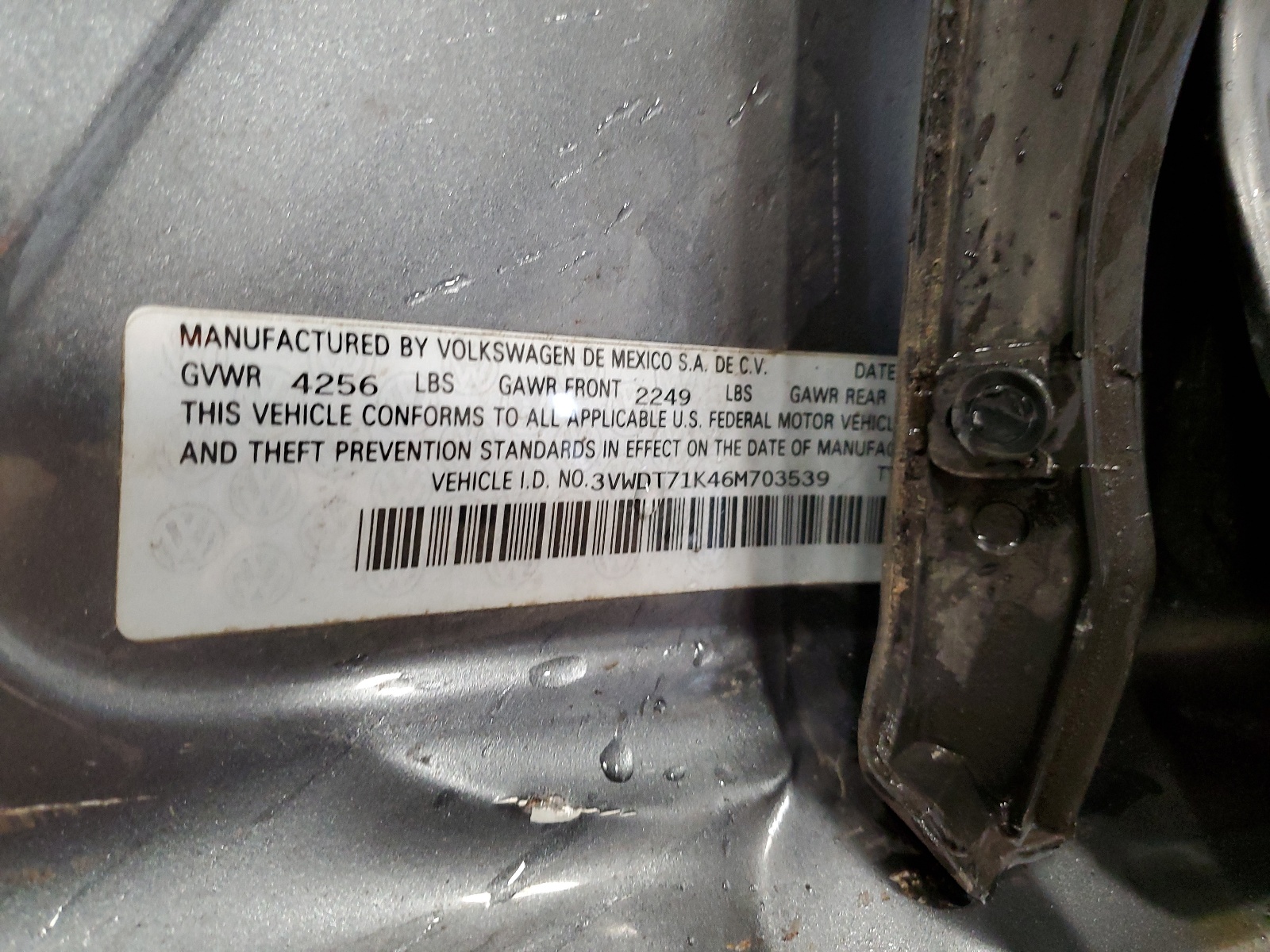 3VWDT71K46M703539 2006 Volkswagen Jetta Tdi Option Package 2